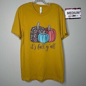 “It’s Fall Y’all” Medium mustard yellow tee shirt L&B Life